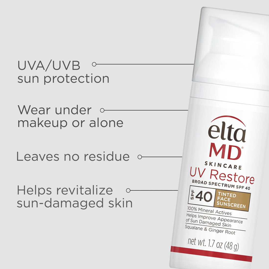 EltaMD UV Restore Tinted Broad-Spectrum SPF40 57g واقي شمس مرمم بلون