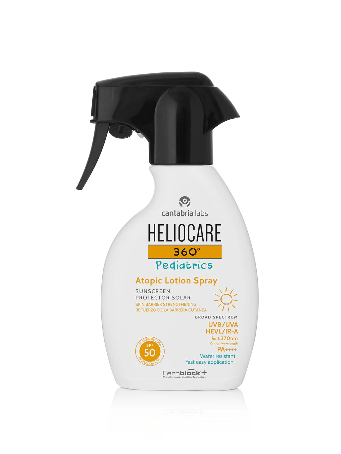 Cantabria Heliocare 360 Spf50 Pediatrics Atopic Lotion Spray 250ml SPF 50 لوشن بخاخ واقي شمسي للأطفال للبشرة المتهيجة