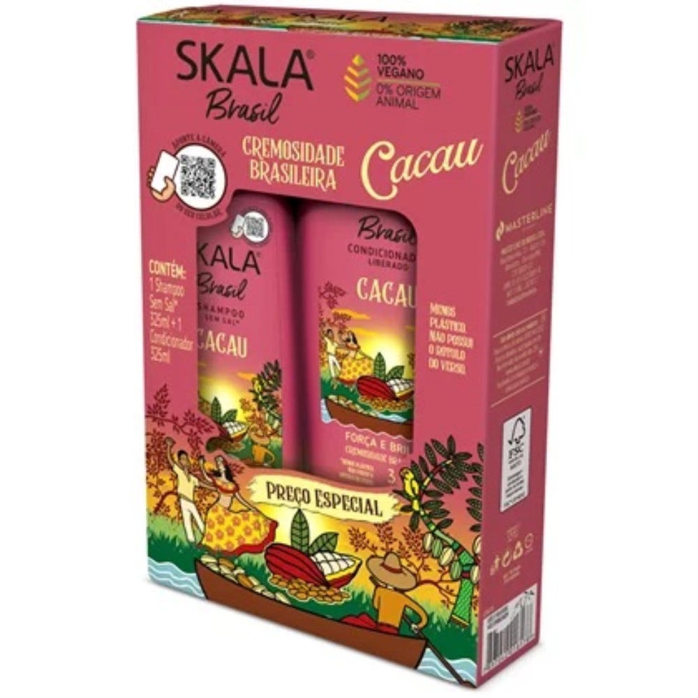 Skala Cacau Kit ( Shampoo & Conditioner) بكج للشعر للقوة واللمعان