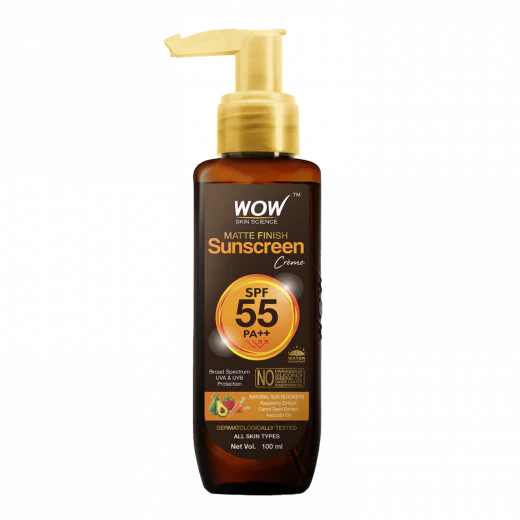 Wow Sunscreen Matte Finish Spf55 Cream 100ml واقي شمس