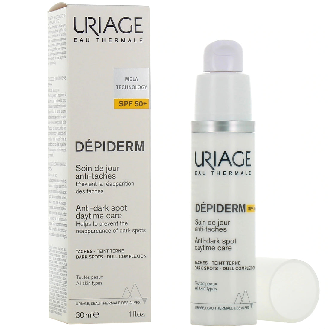 Uriage Depiderm Spf50+ Anti Dark Spot Care 30ml كريم واقي الشمس ضد البقع الداكنة