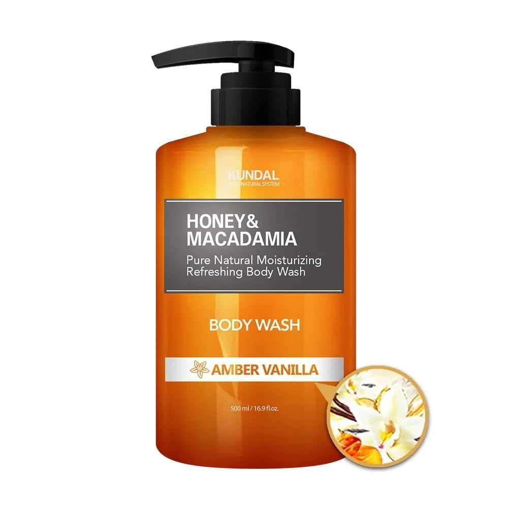 Kundal Honey & Macadamia Amber Vanilla Body Wash 500ml غسول للجسم برائحة الفانيلا