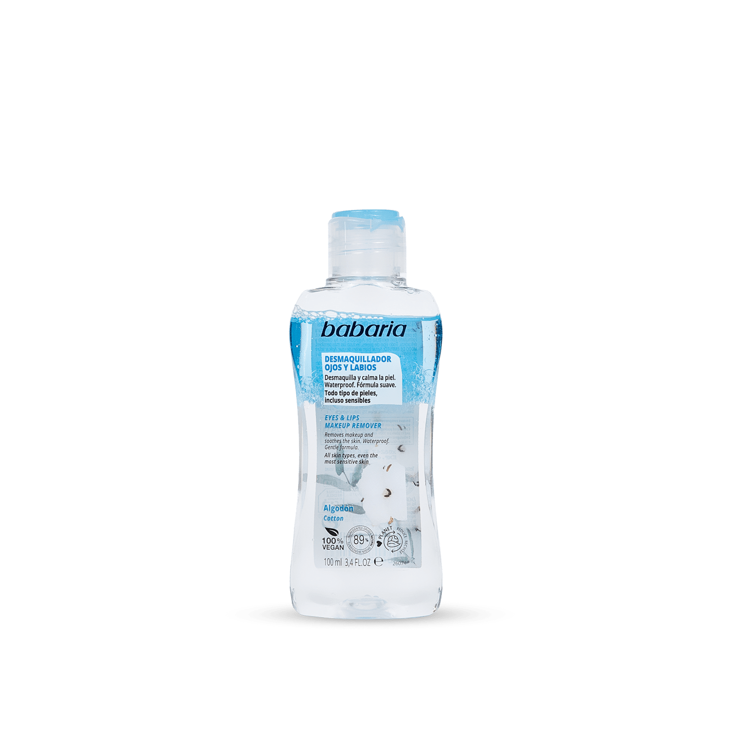 Babaria Biphase Eye & Lip Makeup Remover 100ml مزيل مكياج العيون والشفاه