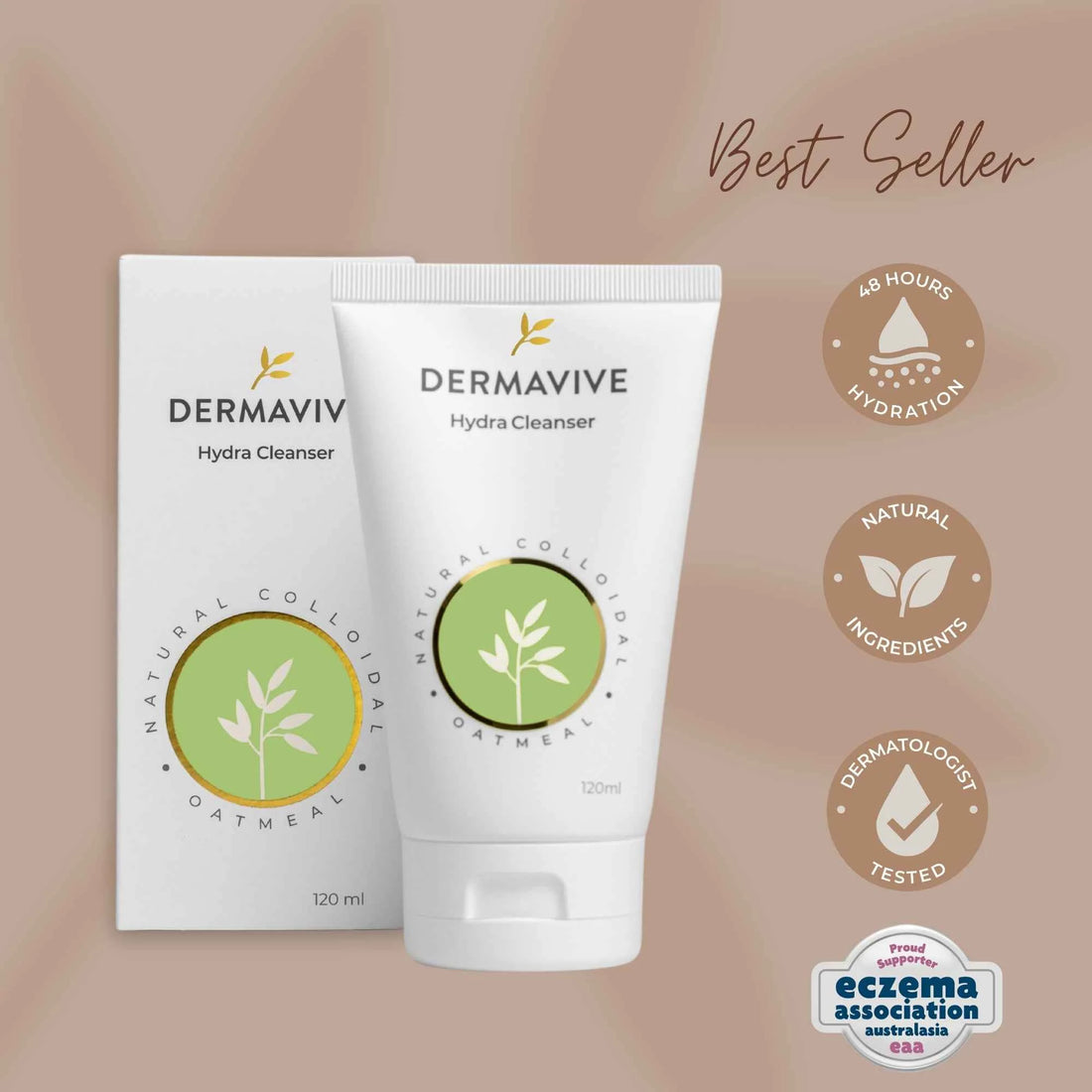 Dermavive Hydra Cleanser 120ml غسول للبشرة الحساسة والجافة والمعرضة للإكزيما