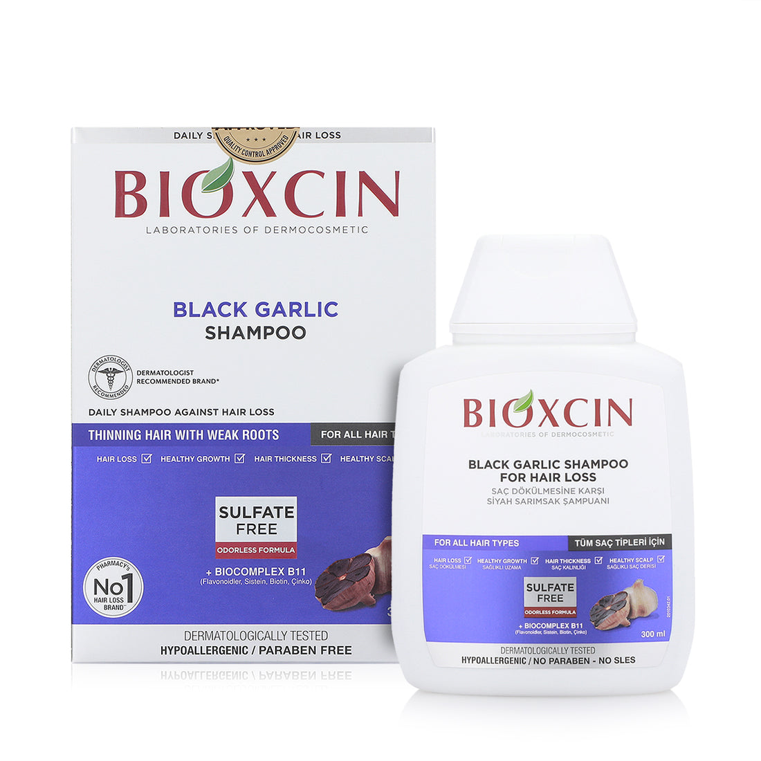 Bioxcin Black Garlic Shampoo 300ml شامبو بالثوم لتساقط الشعر