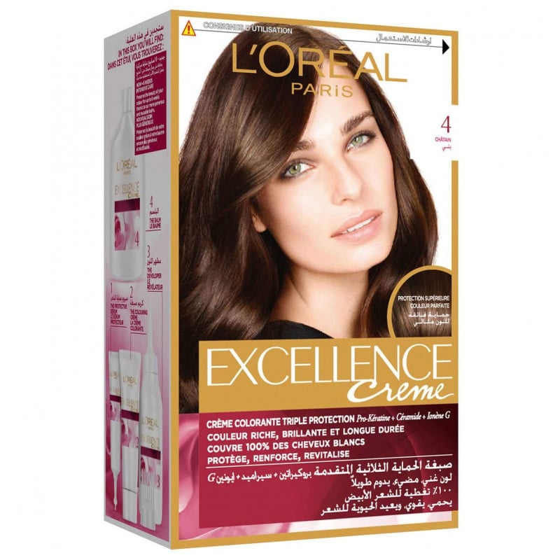 Loreal Excellence Hair Color Cream (No 4) -Brown بني