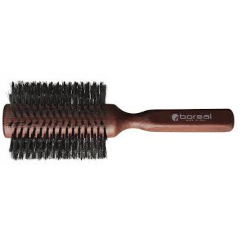 Boreal Maxi Roller Wood Handle Hair Brush -Natural Bristle فرشاة الشعر بمقبض خشبي كبيرة الحجم