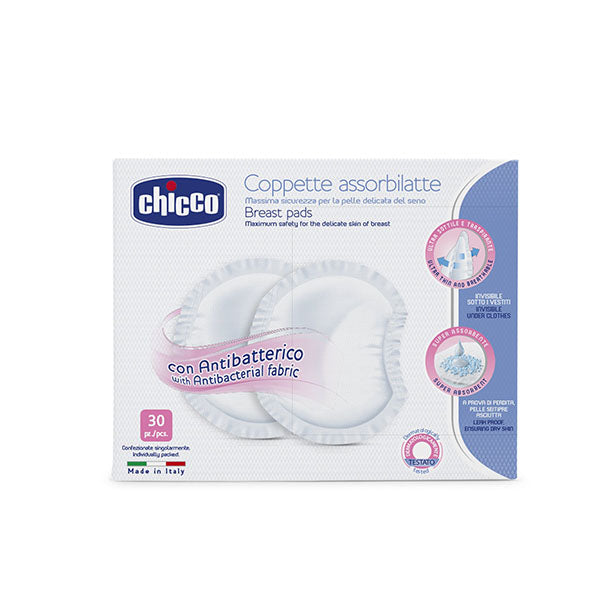 Chicco Antibacterial Breast Pad 30Pcs وسادات الثدي المضادة للبكتيريا