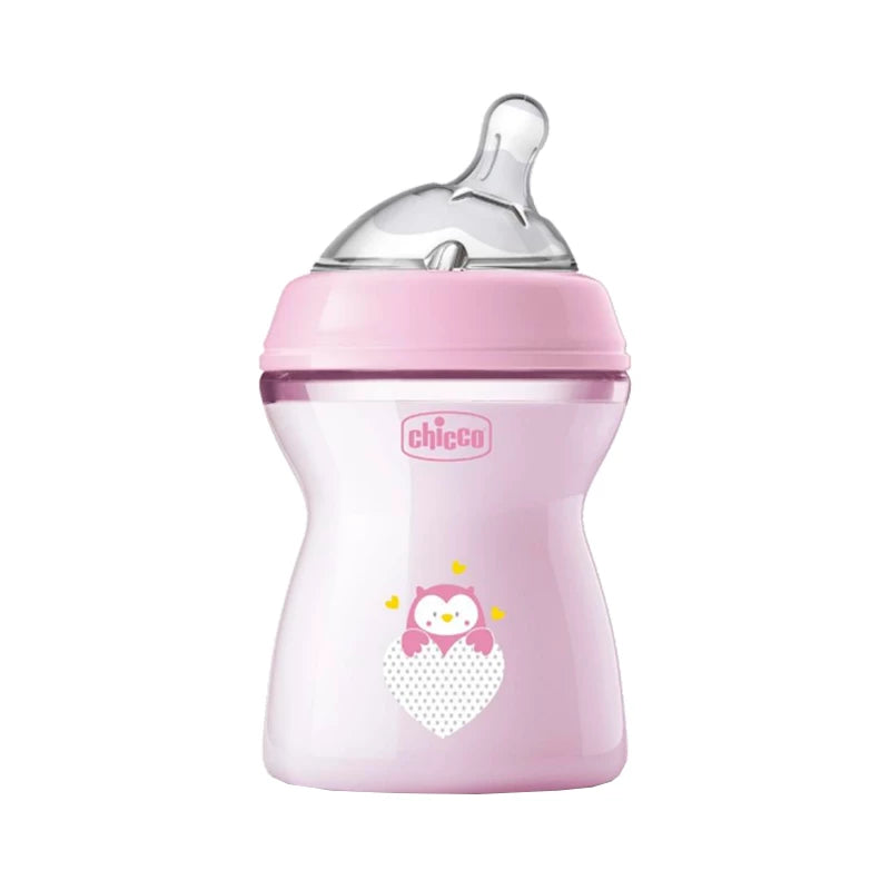 Chicco Natural Feeling Feeding Bottle 250ml (+2m Pink) رضاعة للأطفال