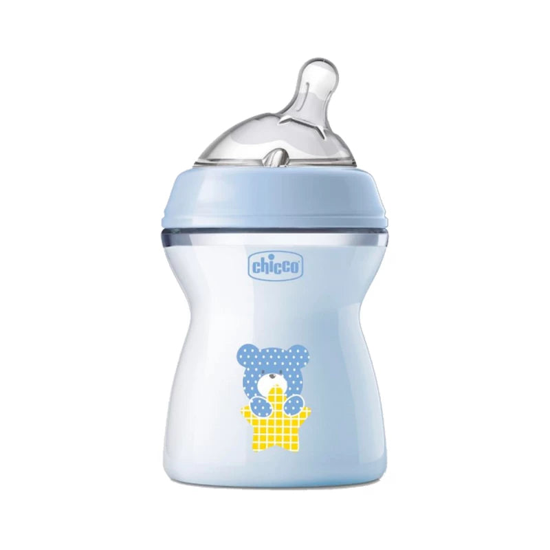 Chicco Natural Feeling Feeding Bottle 250ml (+2m Blue) رضاعة للأطفال