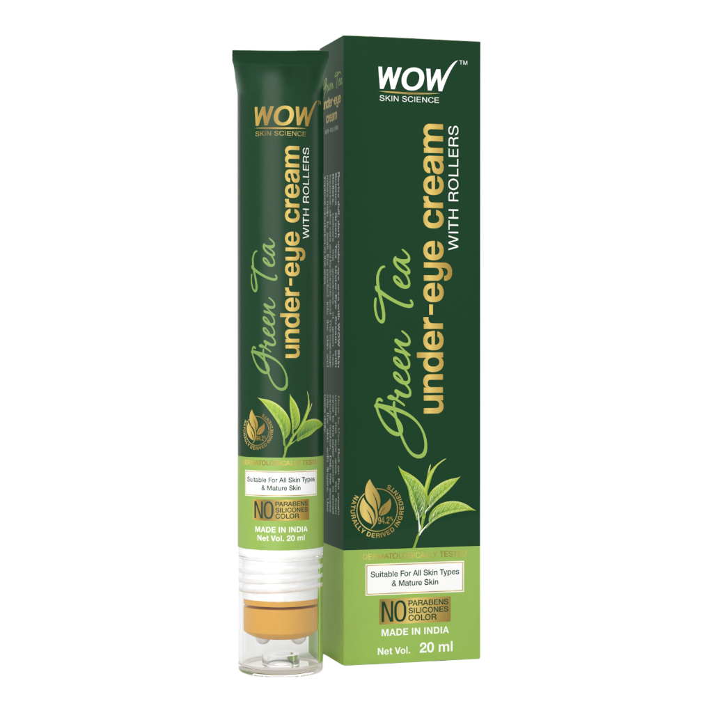 Wow Green Tea Under Eye Cream with Roller 20ml كريم الشاي الأخضر تحت العين