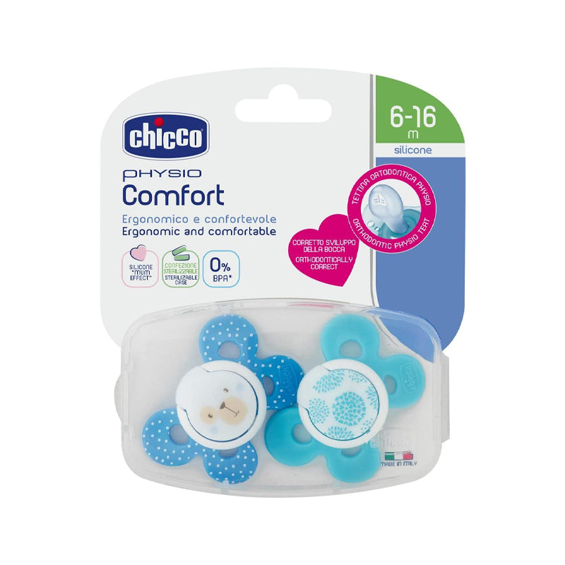 Chicco Physio Comfort Silicone Pacifier (6-16M Boy) لهاية شيكو