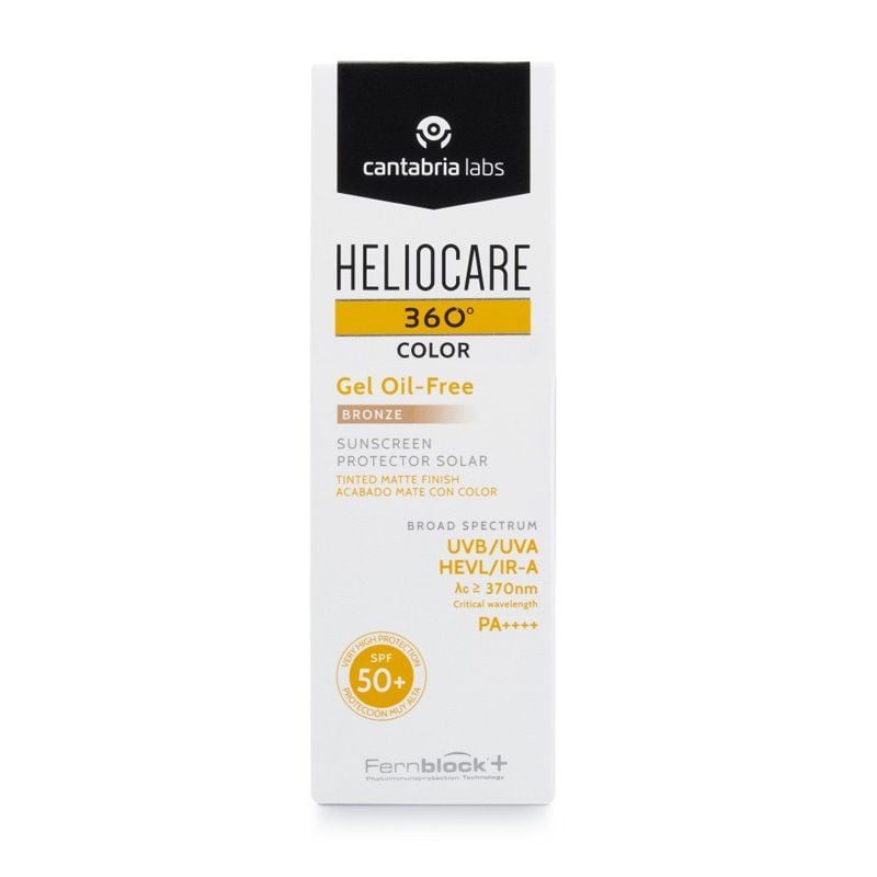 Heliocare 360 Spf50 Bronze Gel Oil Free 50ml واقي شمس للبشرة الدهنية و المختلطة مع لون