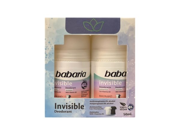Babaria Invisible Deo Roll On 50ml 2 Pcs offer عرض قطعتين مزيل عرق