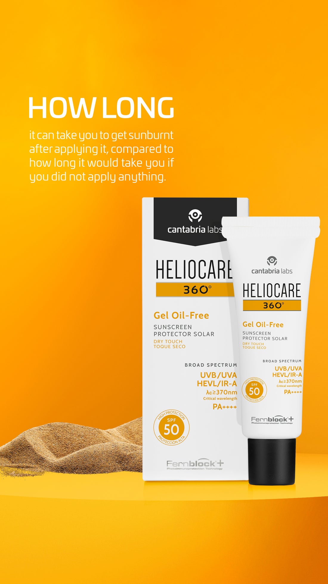 Cantabria Heliocare 360 Spf50 Gel Oil Free 50ml واقي شمس للبشرة الدهنية و المختلطة