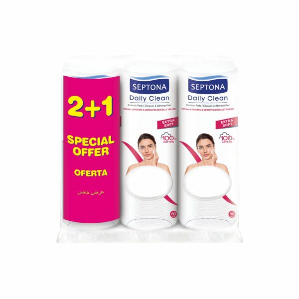 Septona Cotton Pads 80 Pcs (2+1) قطن دائري