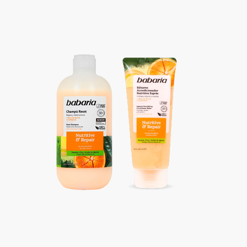 Babaria Nutritive & Repair Shampoo 500ml+ Conditioner 200ml Offer عرض الشامبو و البلسم لإصلاح الشعر وتغذيته
