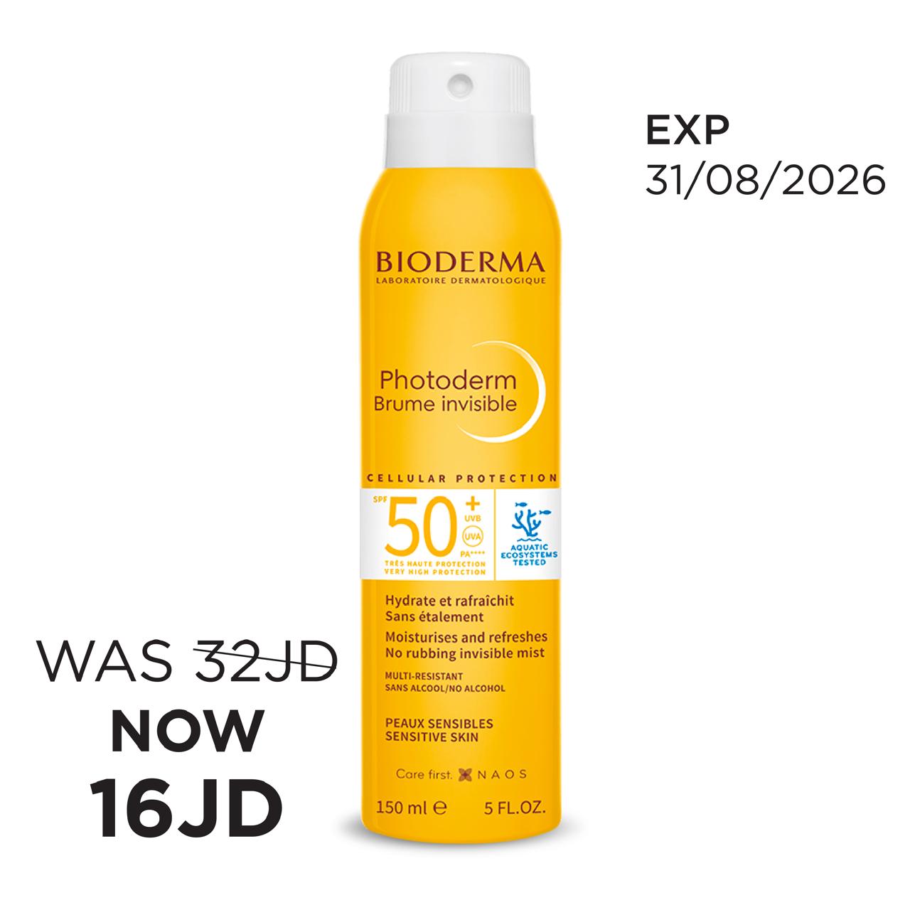Bioderma Photoderm Brume Spf50+ Invisible Spray 150ml بخاخ واقي شمس