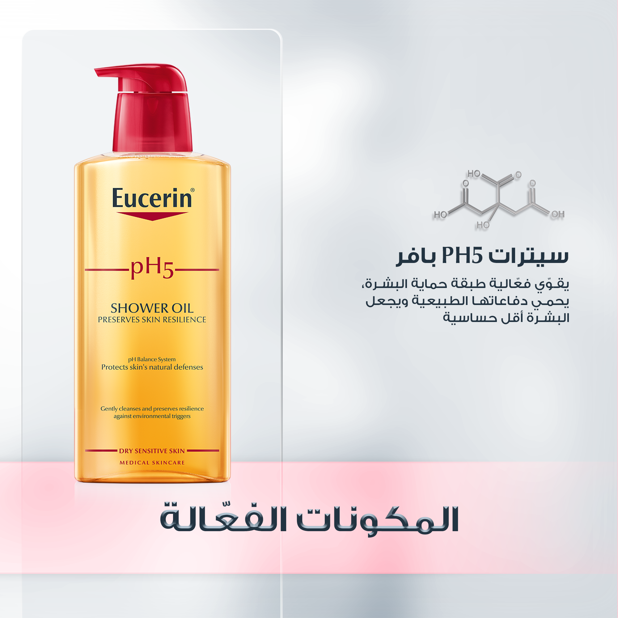 Eucerin pH5 Shower Oil 400ml زيت الاستحمام للبشرة الجافة والحساسة