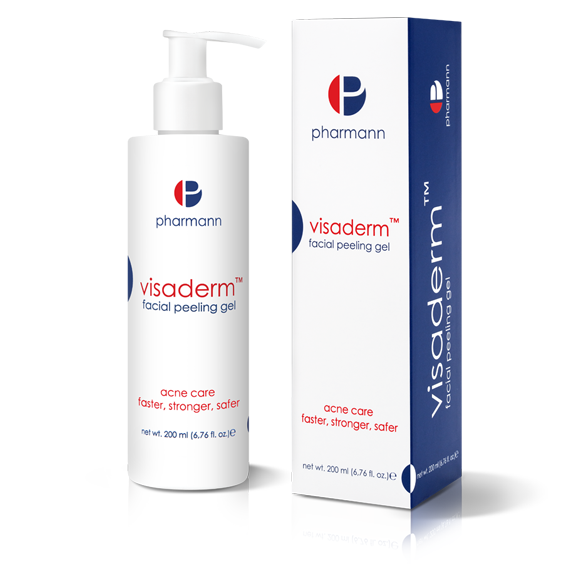 Pharmann Visaderm peeling gel 200 mL غسول جل مقشر للبشرة الدهنية او المختلطة والمعرضة لحب الشباب