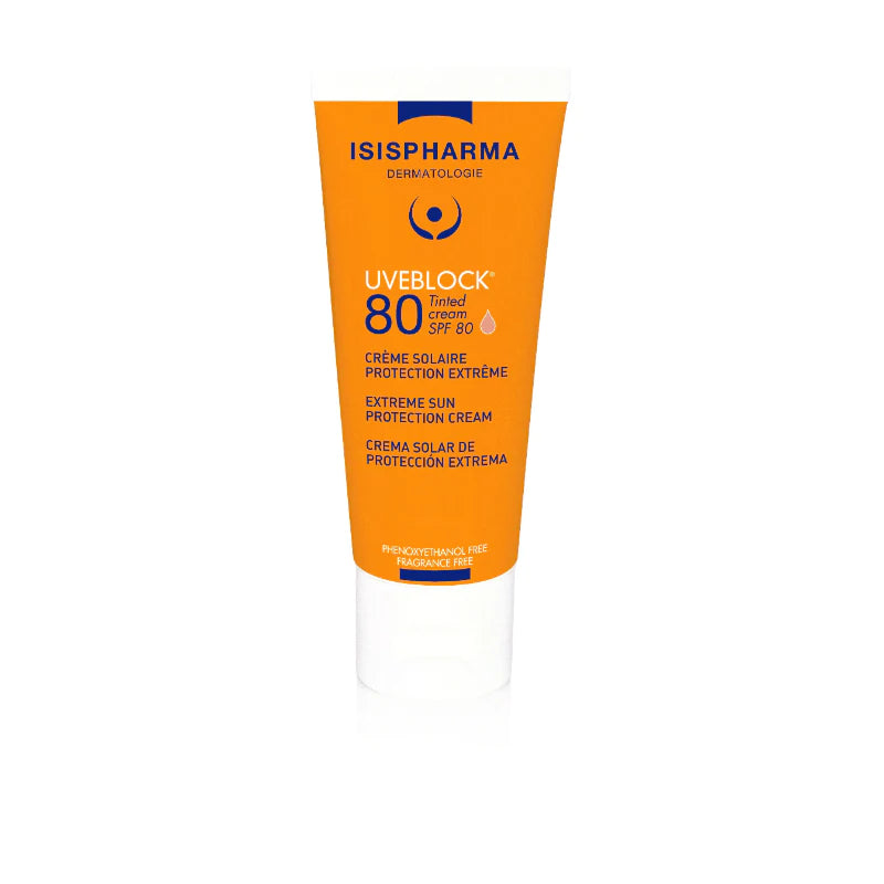 Isis Pharma Uveblock Spf80 Tinted Cream 40ml واقي شمس للبشرة الجافة مع لون