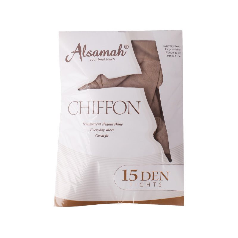 Alsamah Chifon 15 Den Tights (Beige M)