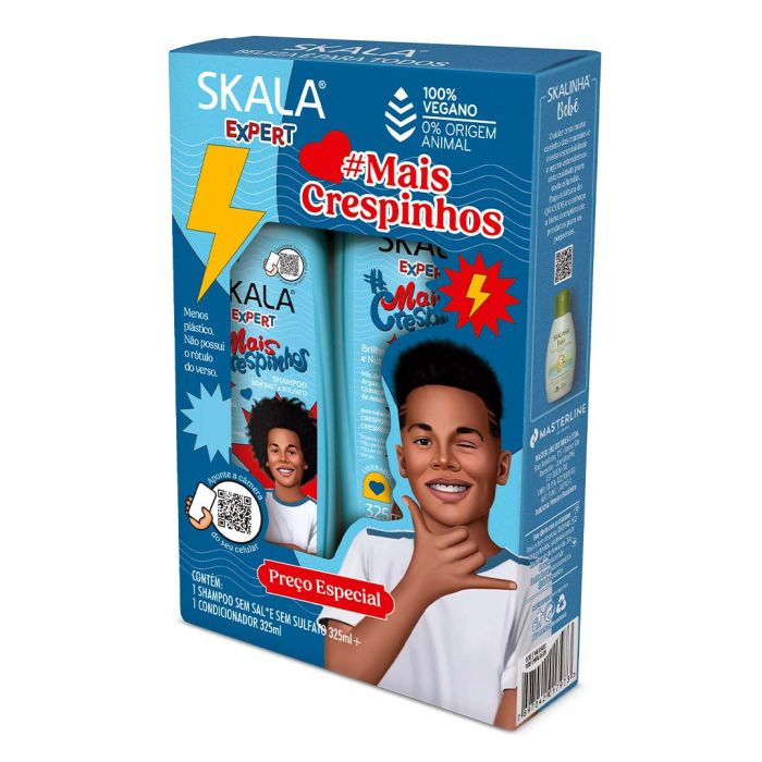 Skala Mais Crespinhos 2 in 1 Kit ( Shampoo &amp; Conditioner) بكج للعناية بالشعر الكيرلي للتغذية واللمعان