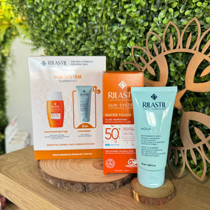 Offer Rilastil Sun System PPT Spf50+ Water Touch Fluid 50ml + Aqua Cleansing Gel 50ml Free