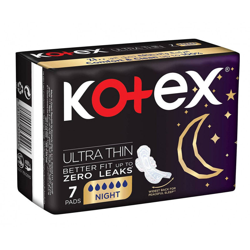 Kotex Ultra Thin Night Pad 7 فوط صحية ليلية رفيعة للغاية