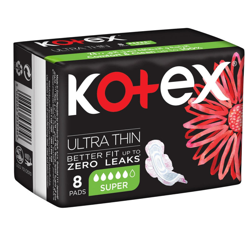 Kotex Ultra Thin Super Pad 8 فوط صحية رفيعة للغاية