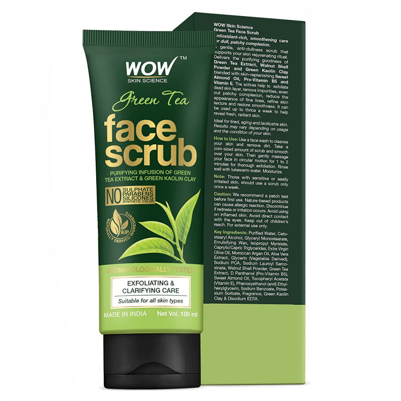 Wow Green Tea Face Scrub 100ml مقشر الوجه بالشاي الأخضر