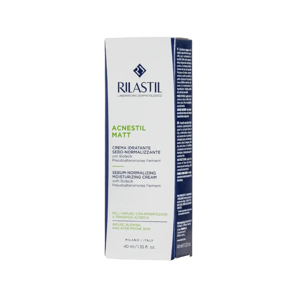 Rilastil Acnestil Matt Moisturizing Cream 40ml كريم لتقليل دهون البشرة