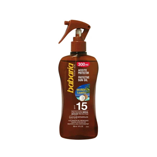 Babaria Monoi Tahitian Spf15 Tanning Oil Spray 300ml تان للتسمير