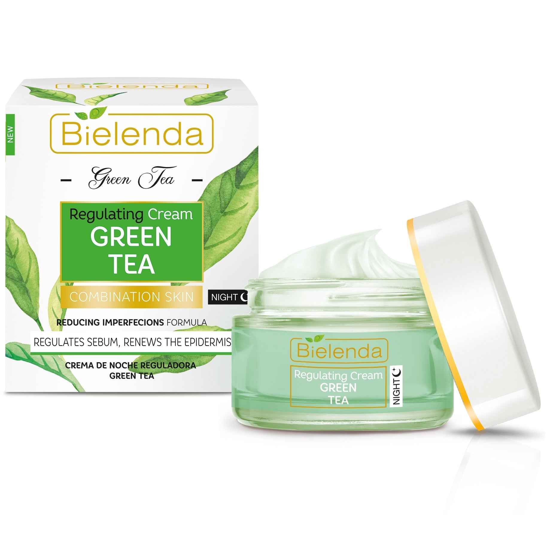 Bielenda Green Tea Regulation Night Cream 50ml كريم ليلي بالشاي الأخضر للبشرة الدهنية