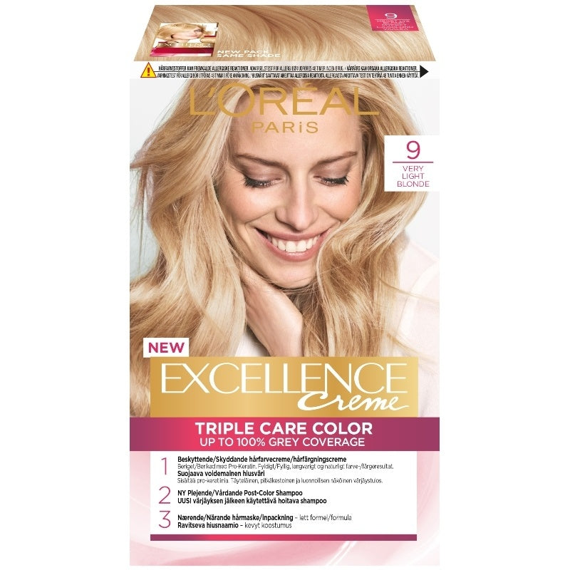 Loreal Excellence Hair Color Cream  (No 9) -Very Light Blonde أشقر فاتح جدا