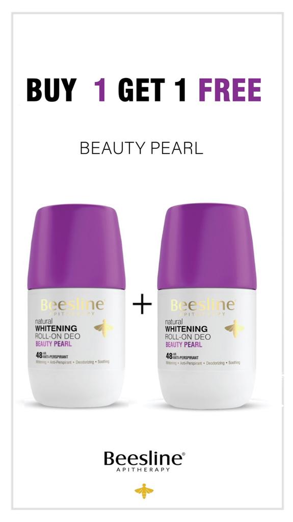 Offer Beesline Beauty Pearl Deo Roll On 50ml 2 Pcs مضاد للتعرق