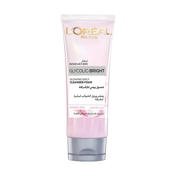 Loreal Glycolic Bright Glowing Daily Cleanser Foam 100ml غسول للتفتيح