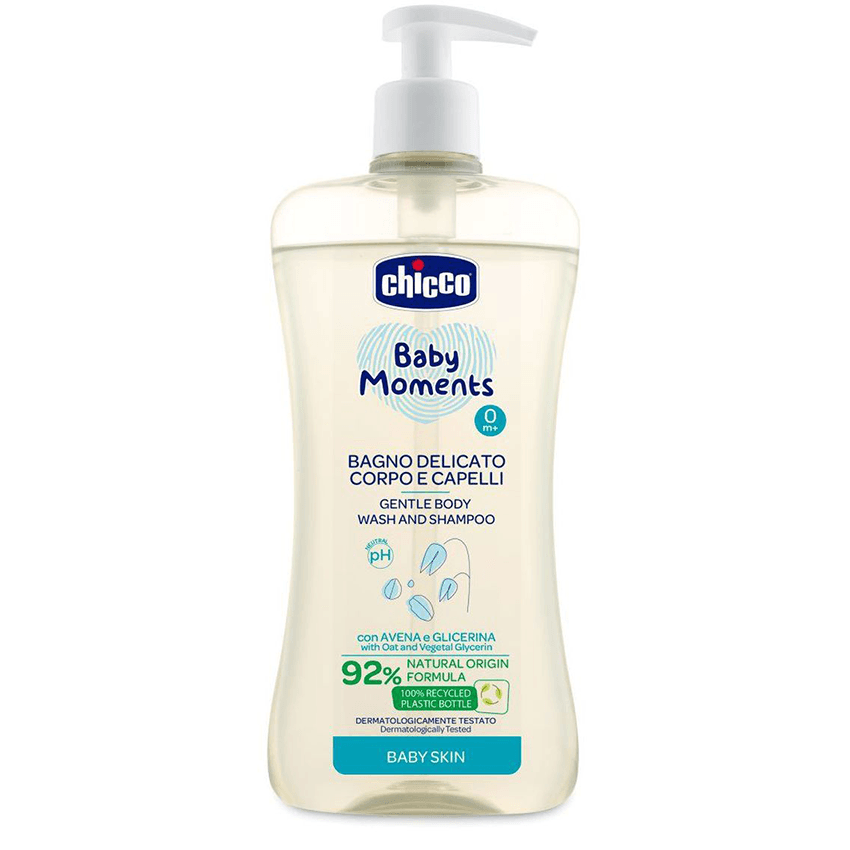 Chicco Baby Moments Gentle Body &amp; Hair Wash 500ml غسول الجسم والشعر للأطفال