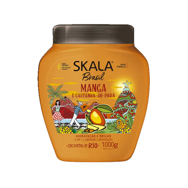 Skala Brasil Mango Hair Conditioner Cream 1000g -Orange كريم مرطب للشعر الجاف والكيرلي