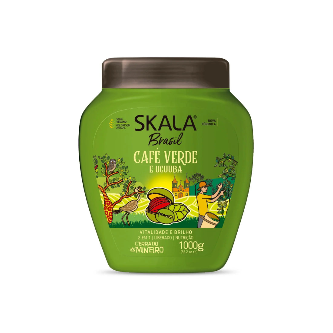 Skala Green Coffee Hair Conditioner Cream 1000g -Green كريم للشعر بالقهوة الخضراء للترطيب