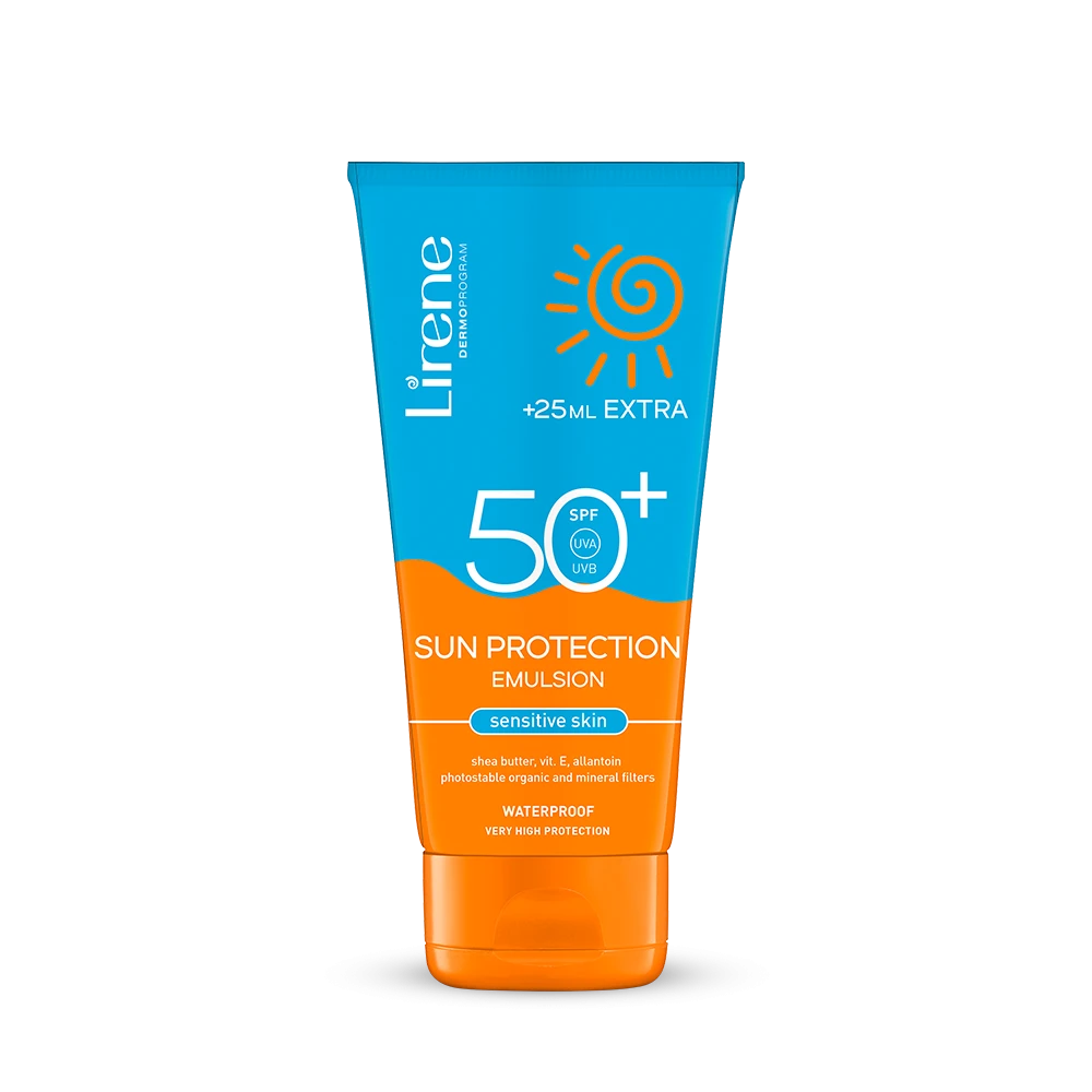 Lirene Spf50+ Emulsion 175ml واقي شمس للبشرة الحساسة