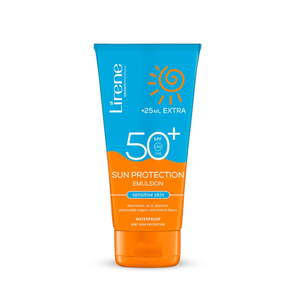 Lirene Spf50+ Emulsion 175ml واقي شمس للبشرة الحساسة