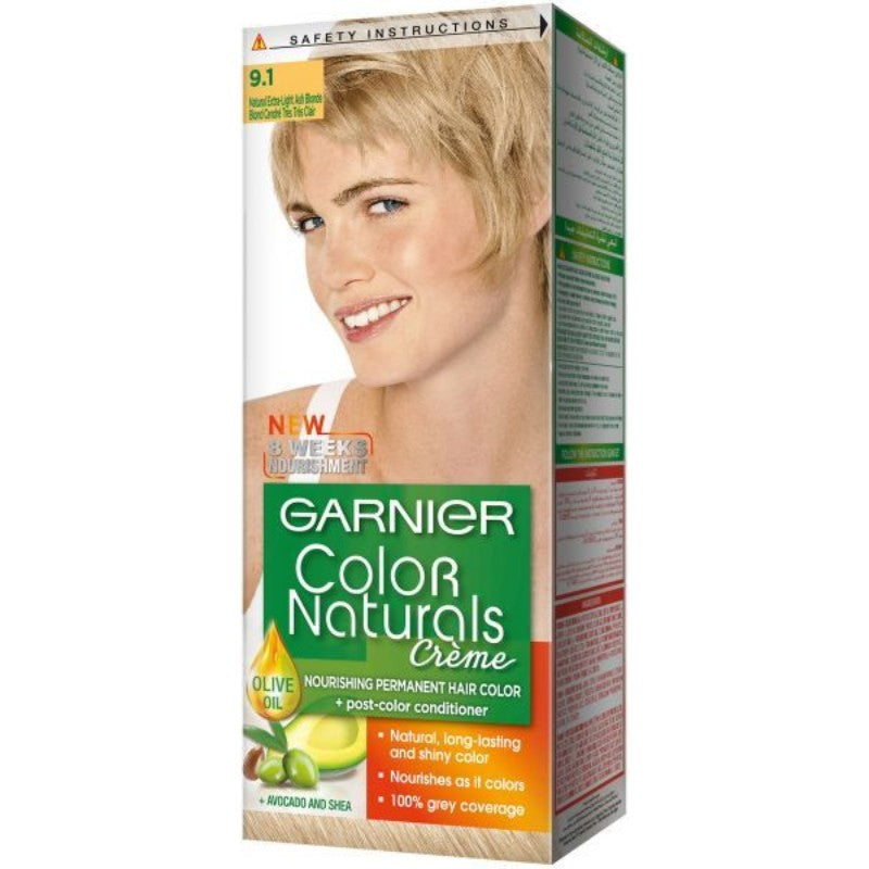 Garnier Color 9.1 -Extra Light Ash Blonde أشقر رمادي فاتح جدًّا