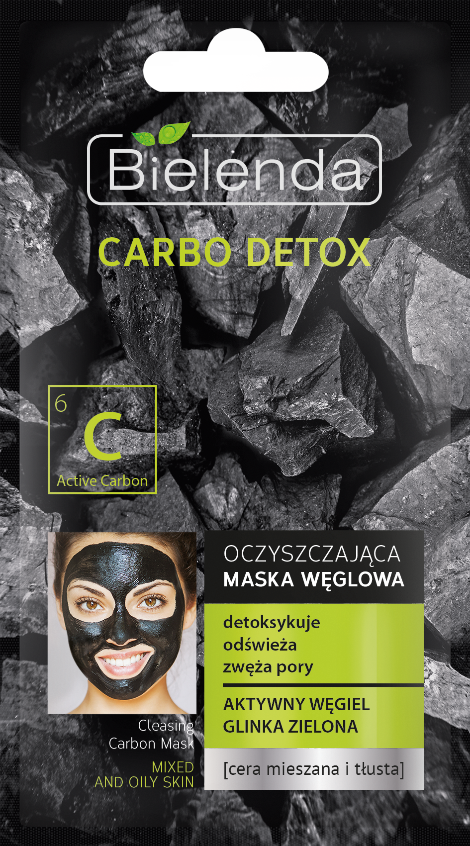 Bielenda Carbon Detox (Oily Skin) Mask 1 Pc ماسك الفحم للبشرة الدهنية والمختلطة