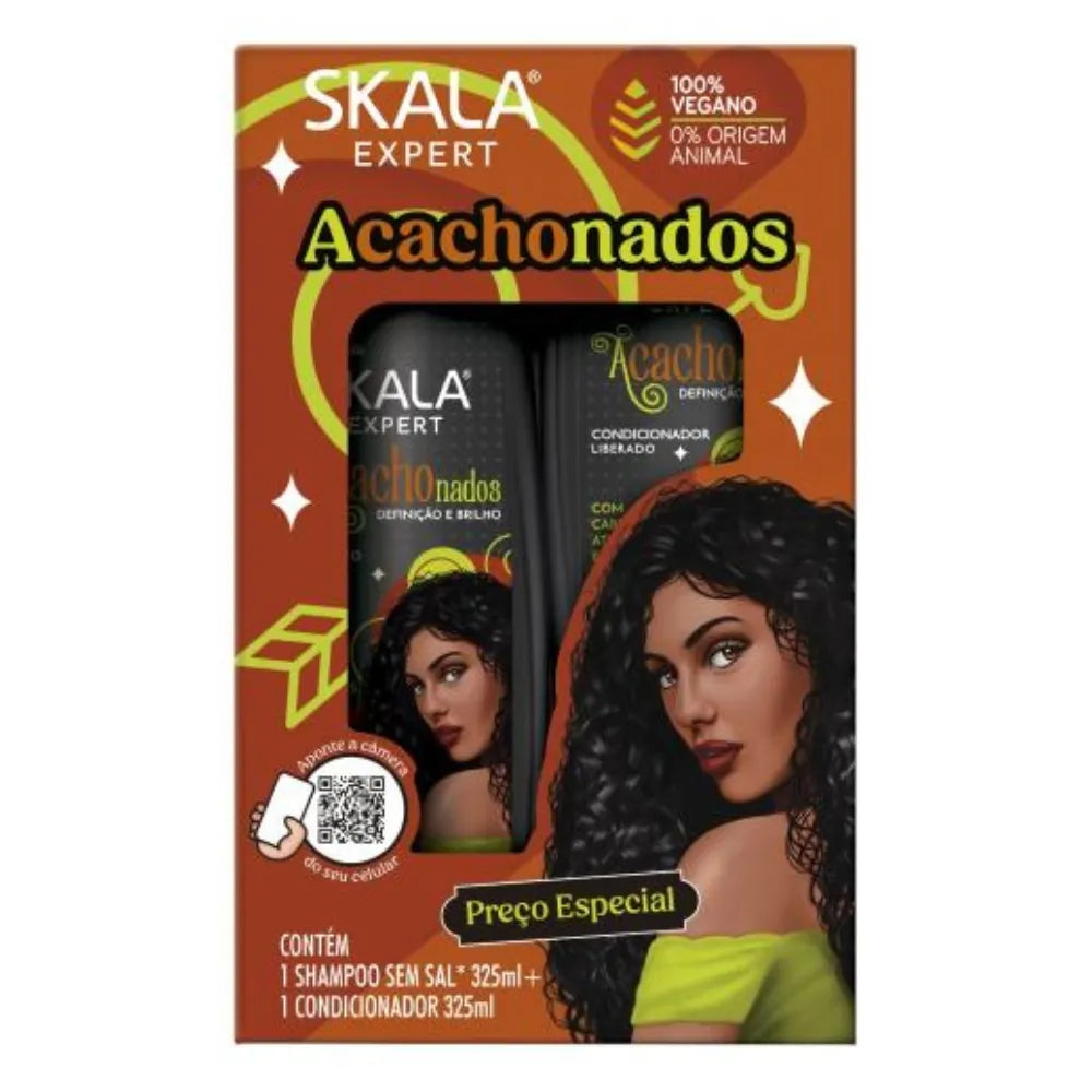 Skala Acachonados Kit ( Shampoo &amp; Conditioner) بكج للعناية بالتغذية الشعر الكيرلي