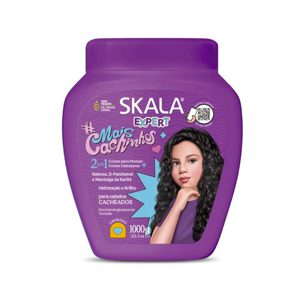 Skala Mais Cachinhos 2 in 1 Kids Hair Cream 1000g -Pink كريم ماسك وبلسم للاطفال