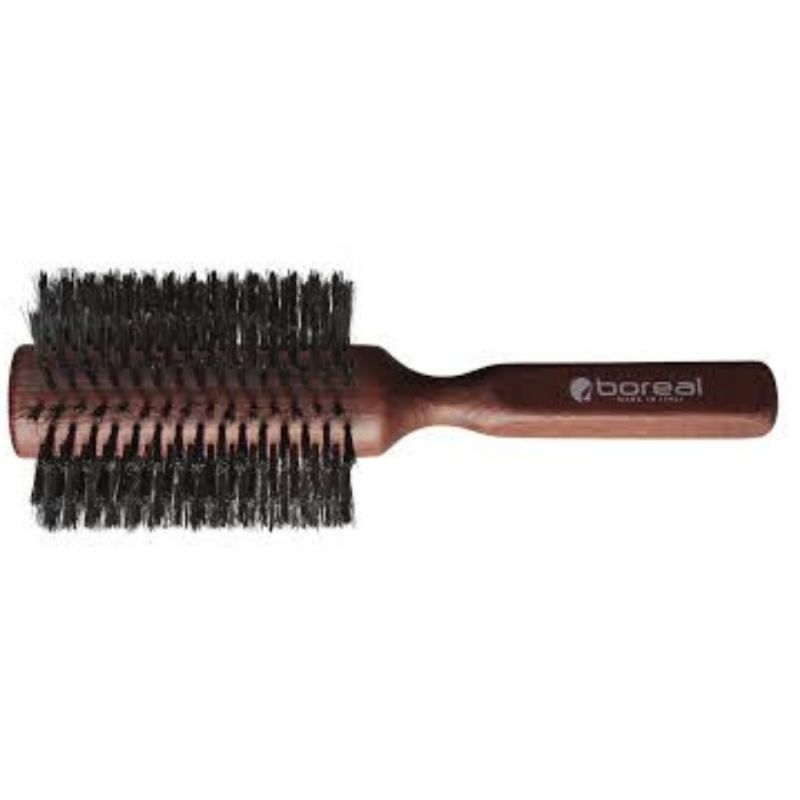 Boreal Maxi Roller Wood Handle Hair Brush  -Natural Bristle فرشاة الشعر بمقبض خشبي كبيرة الحجم