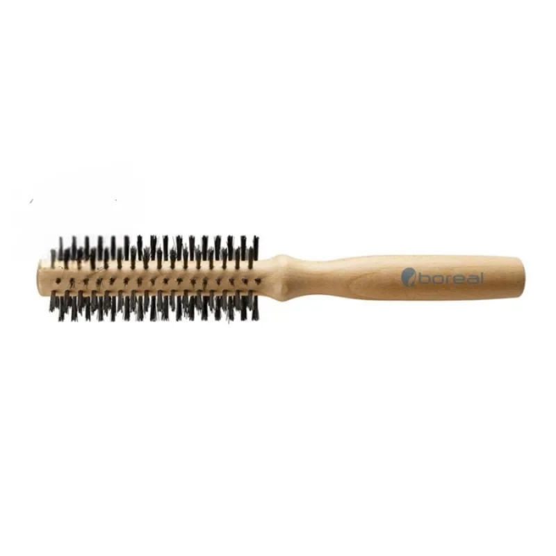 Boreal Medium Roller Hair Brush -Pure Bristle رشاة الشعر بمقبض خشبي  بأسنان نقية ومتوسطة