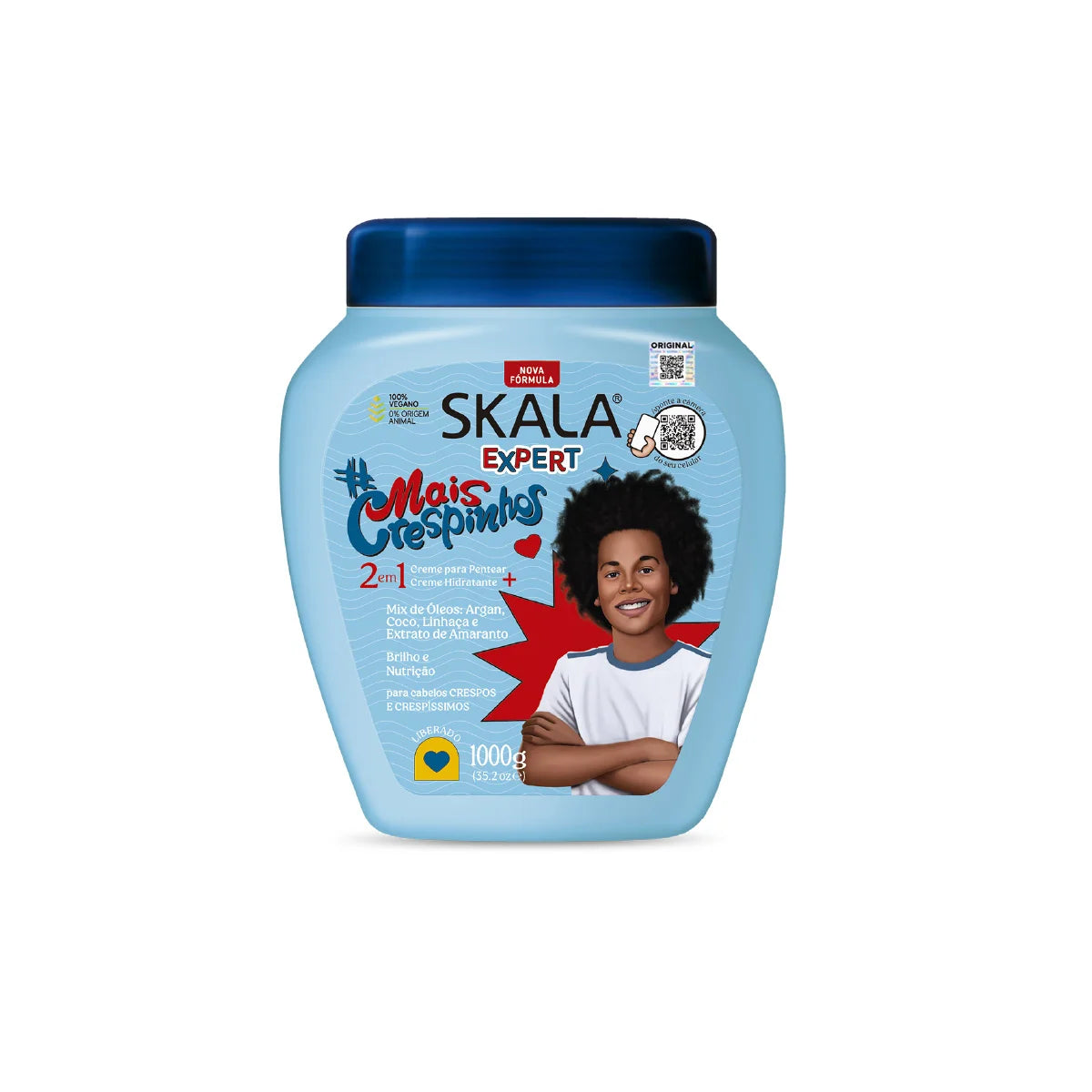 Skala Mais Crespinhos 2 in 1 Kids Hair Cream 1000g -Blue كريم مرطب للشعر الكيرلي للاطفال