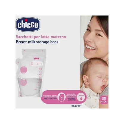 Chicco Breast Milk Storage Bags 30 Pcs أكياس تخزين حليب الأم